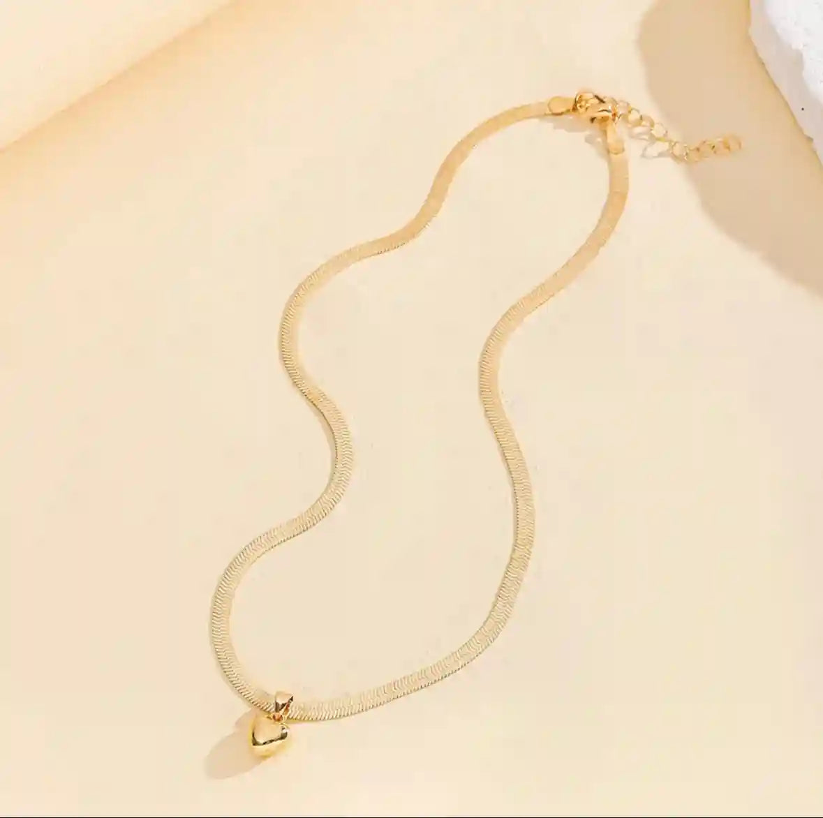 Snake Chain With Heart Pendant