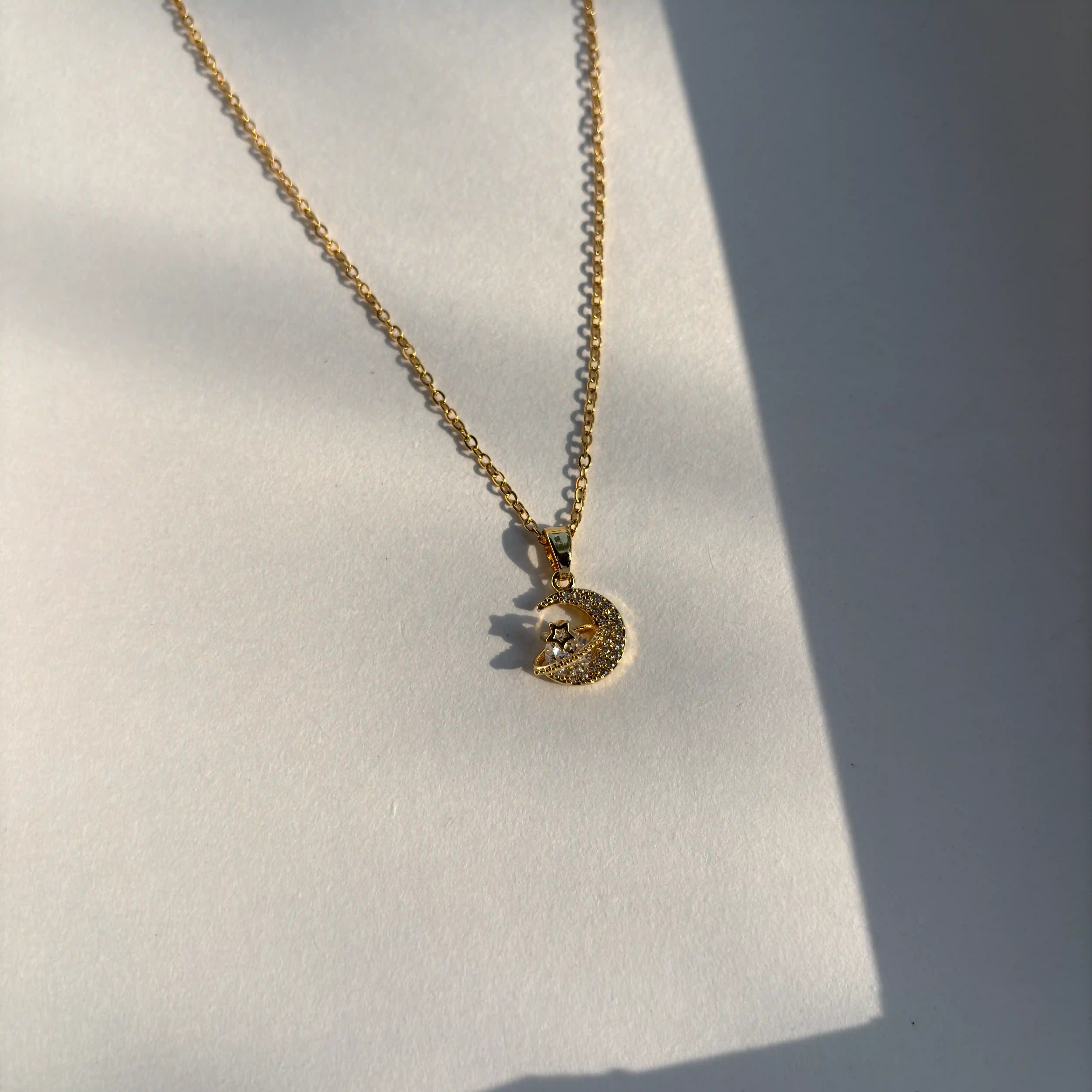 Moonlit Charm Necklace (Gold)