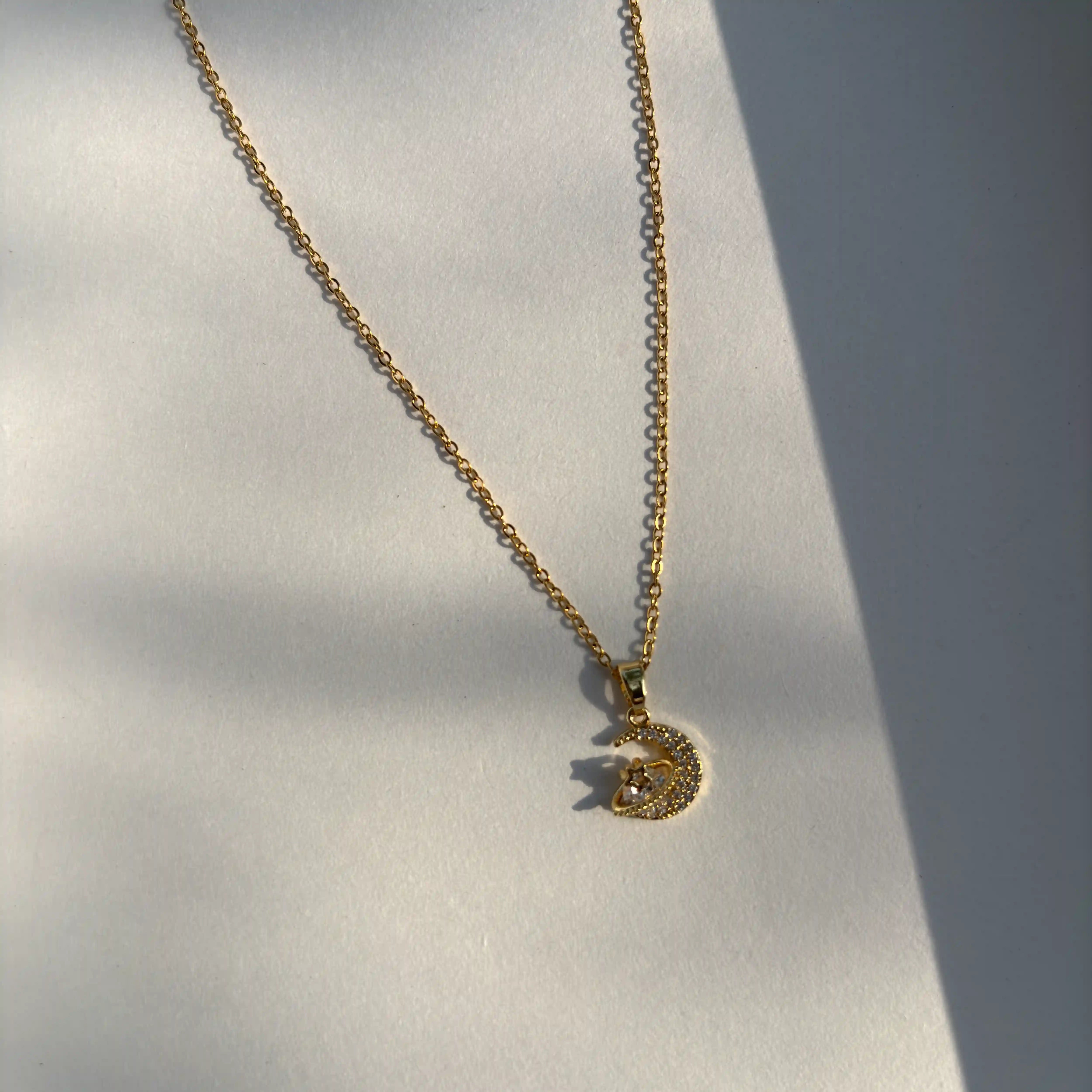 Moonlit Charm Necklace (Gold)