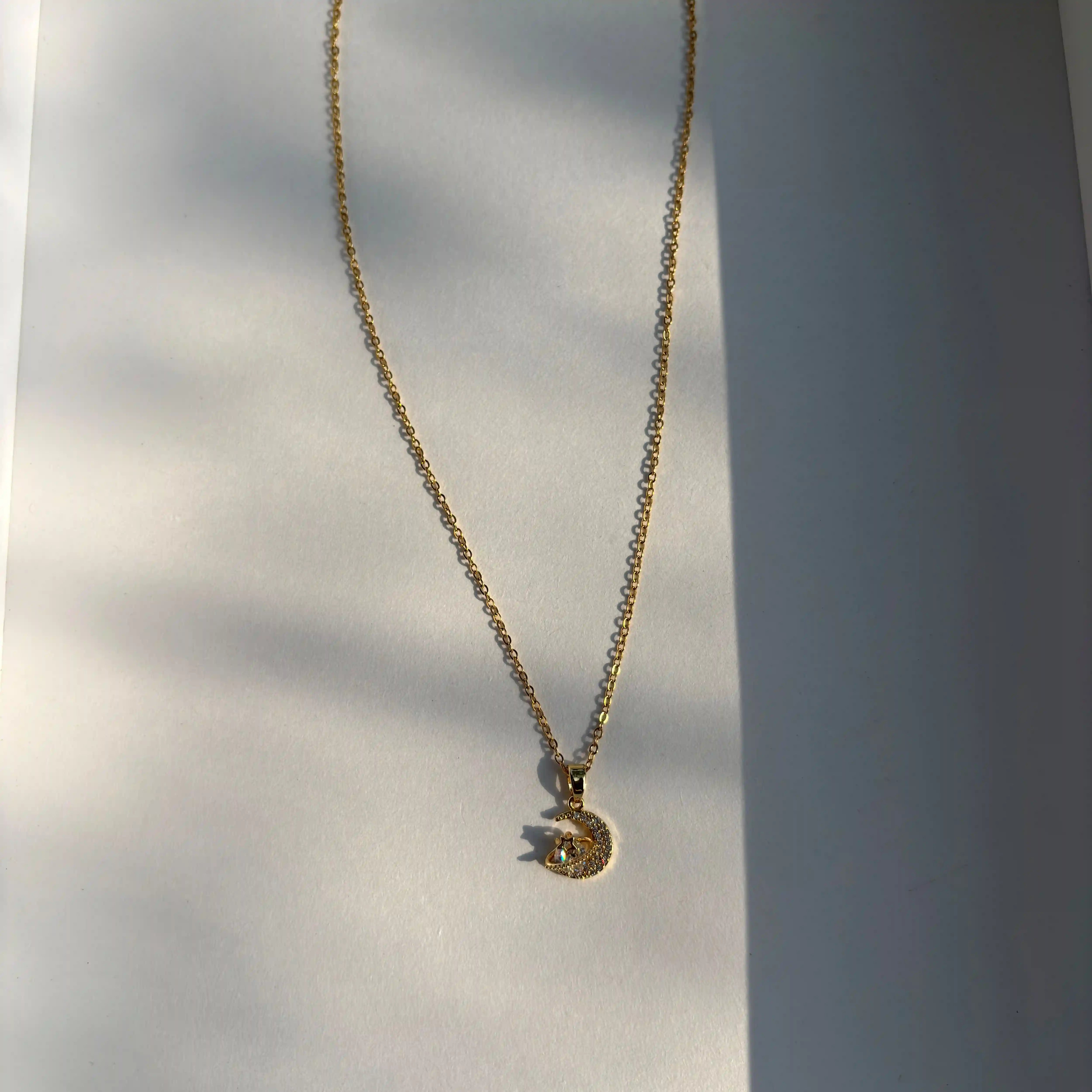 Moonlit Charm Necklace (Gold)