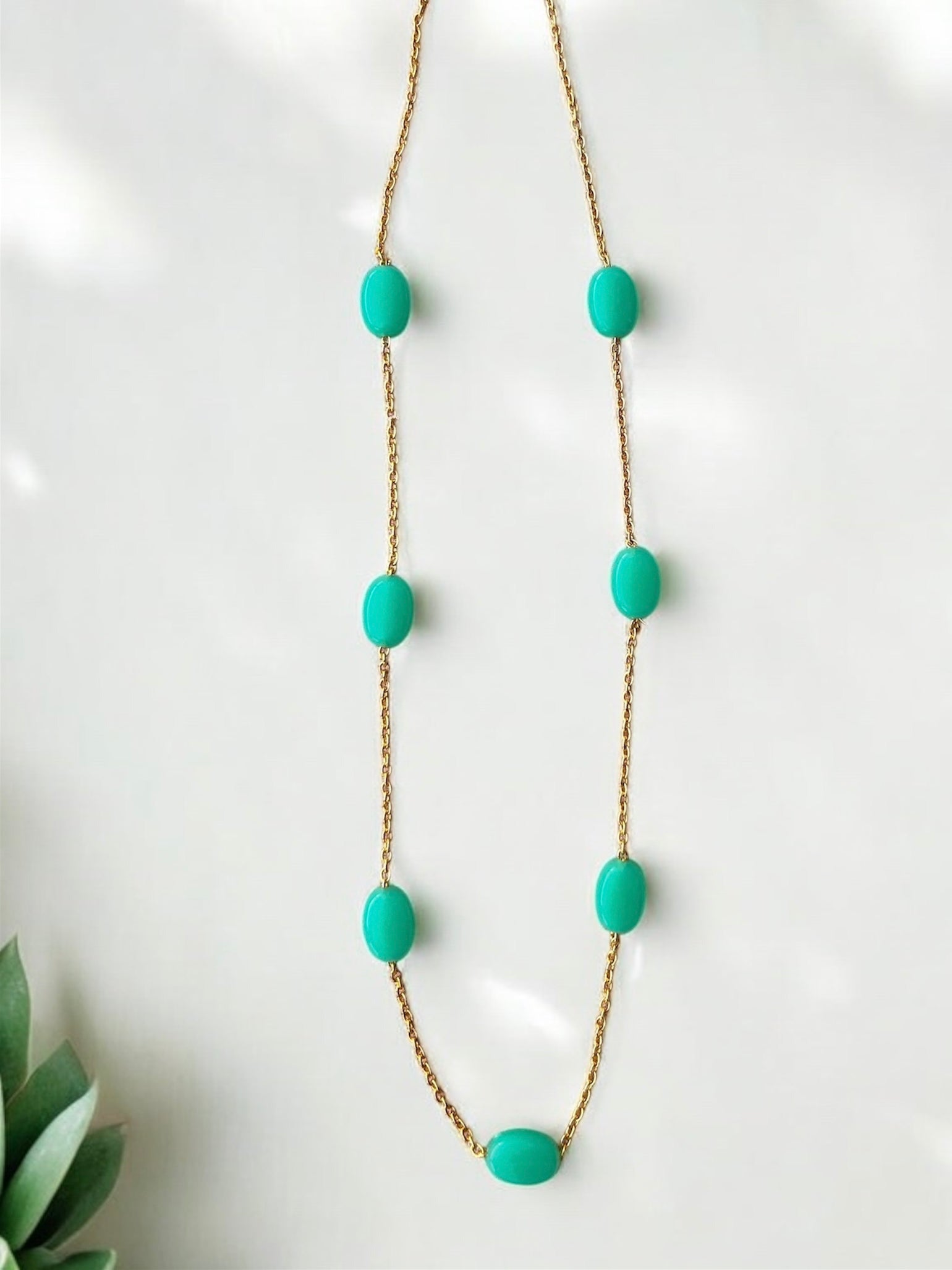 Turquoise Charm Necklace (7 stone)