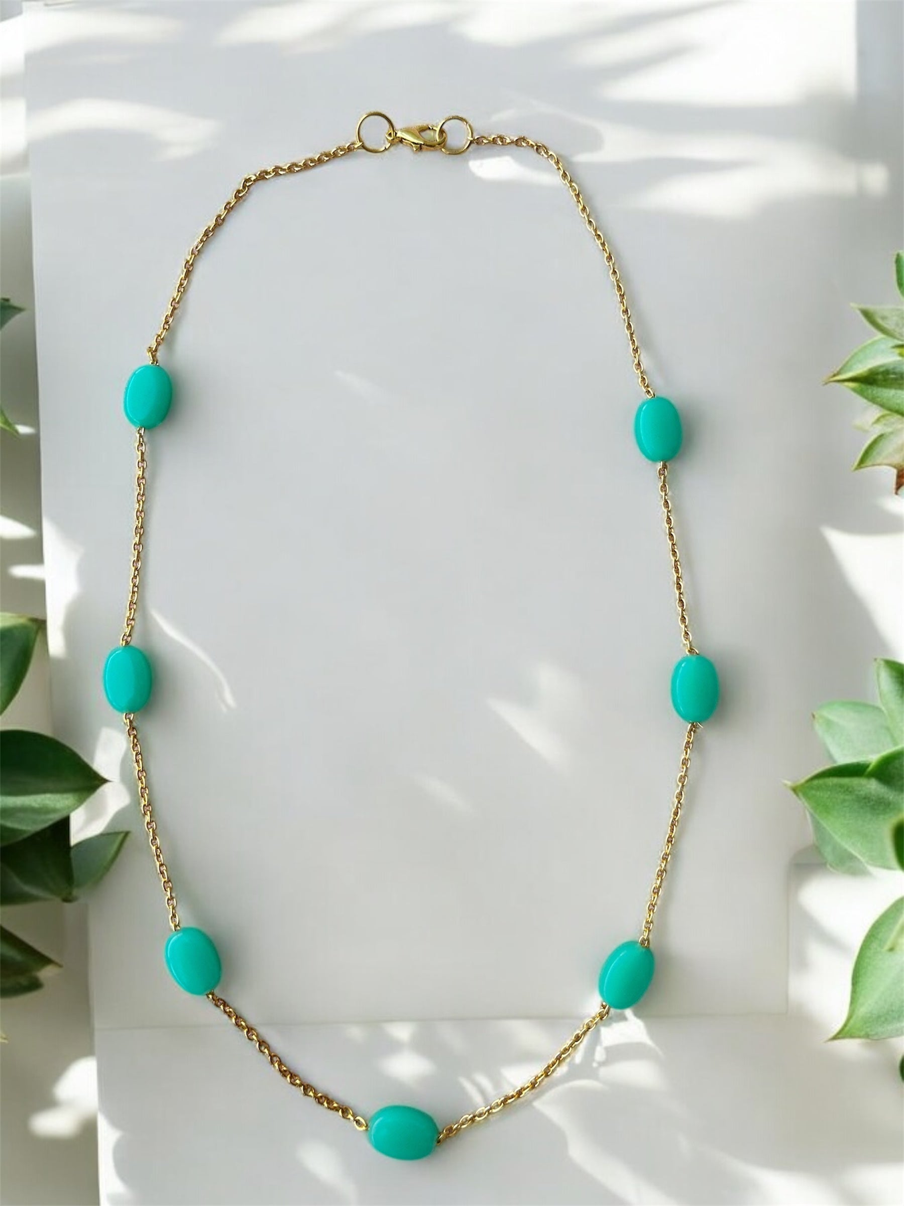 Turquoise Charm Necklace (7 stone)