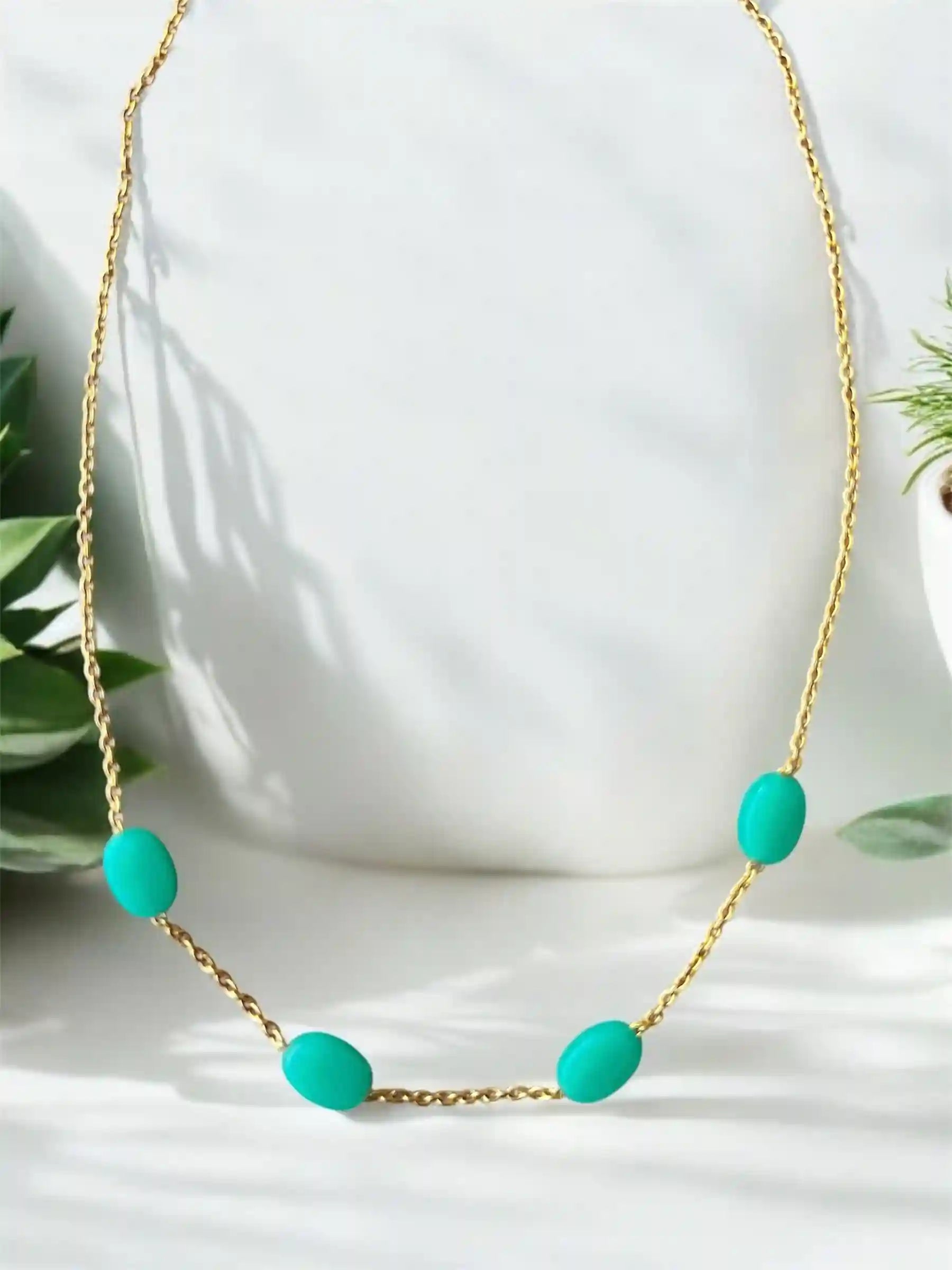 Turquoise Charm Necklace (4 stones)