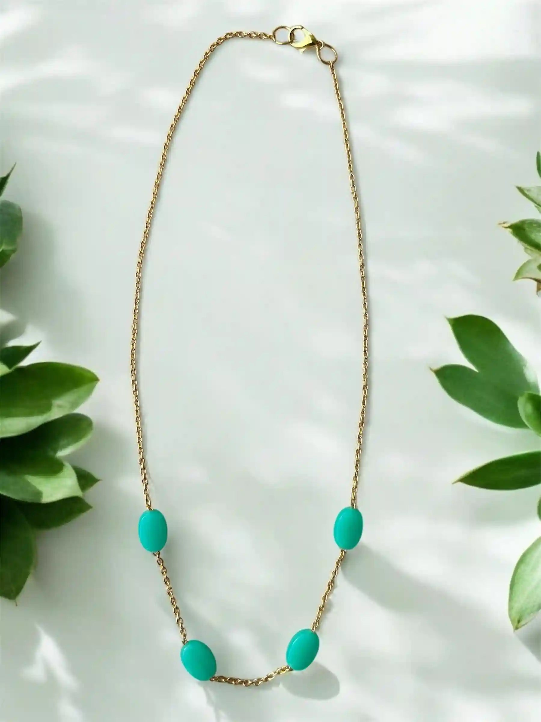 Turquoise Charm Necklace (4 stones)